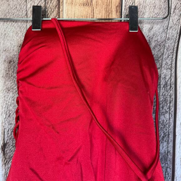 Leonisa Swim One Piece Sculpting Macramé Back Red Small Removeable Straps Beach - Picture 4 of 9